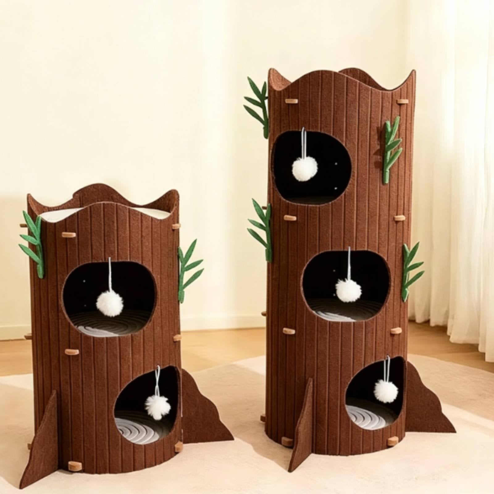 Kitten Tree with Cave Easy to Place Multi Level Kitten Tree Space Saving