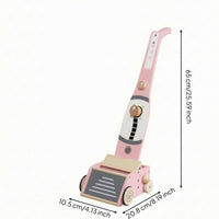 Wooden Vacuum Cleaner Toy Pretend Children Cleaning Set Realistic Design Housekeeping Playset for Children