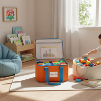 Toy Storage Bag Large Capacity Portable Construction Pieces Organizer Space Saving Tile Storage Bag for Young Children