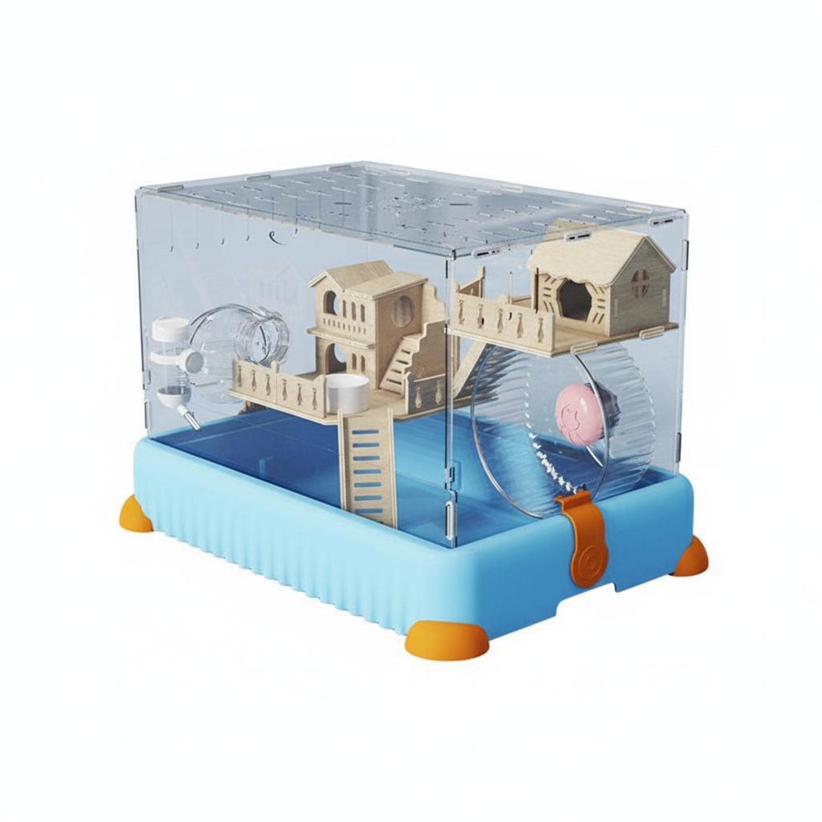 Acrylic Hamster Enclosure Large Space Transparent Hamster Villa Silent Running