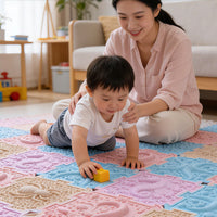 4 Pieces Square Silicone Tactile Mat Pebble Bumps Silicone Sensory Pad