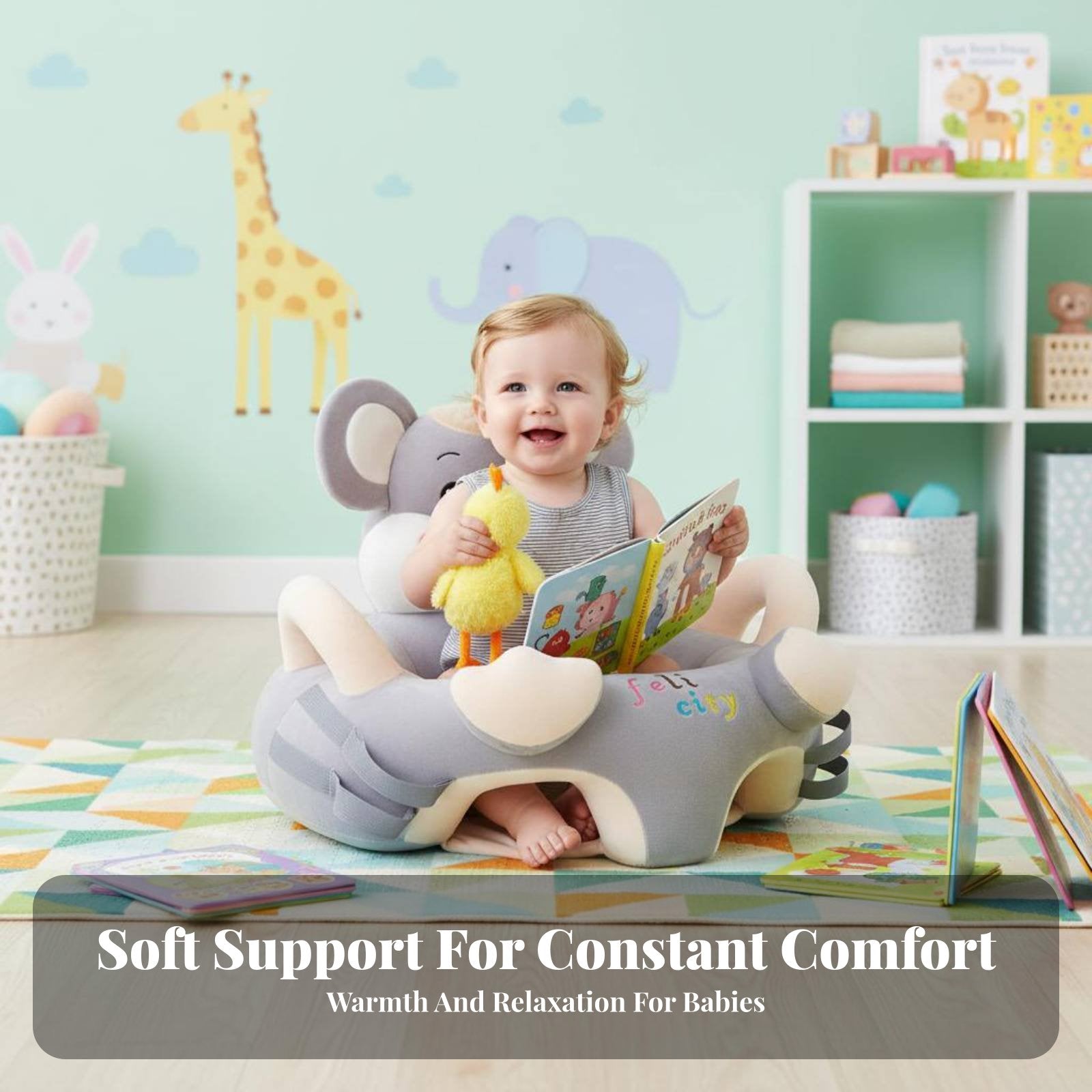 CreatureShaped Sitting Learning Aid Skin-Friendly Baby Floor Seat Non-Slip