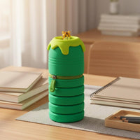 Expandable Silicone Writing Utensil Case Stands Upright Retractable Writing
