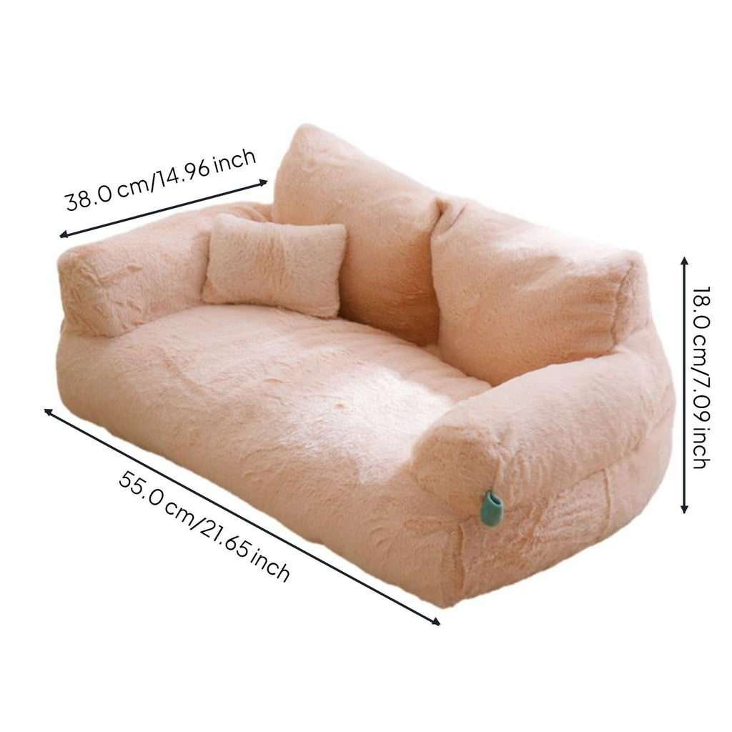 Pet Bed, Removable and cleanable Dog Sofa, Winter Warm Cat Couch, Comfortable, Anxiety-Relief, Non-Slip, Plush