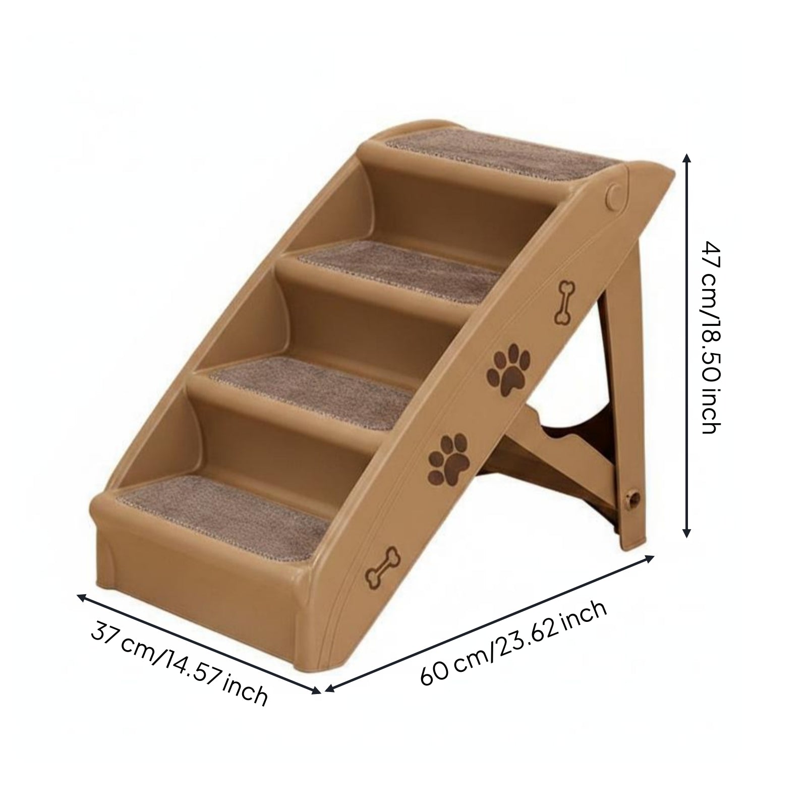 Foldable Dog Stairs Stable Foldable Pet Stairs Easy to Assemble Step Ladder for Young Dogs