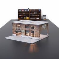 Factory Diorama Detailed LED Lighted Diorama Realistic Model for Office Desk
