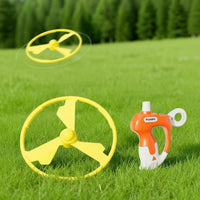 Soaring Saucer Launcher Sturdy ABS Material Pull String Flying Toy Safety Design
