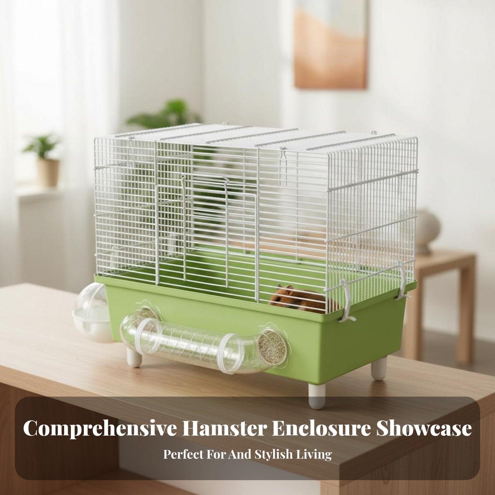 2-Story Hamster House Kit Easy entry Multitier Pet enclosure Includes Play Tubes