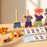 Wooden Educational Creature Dress-up Toy Natural Wood Finish