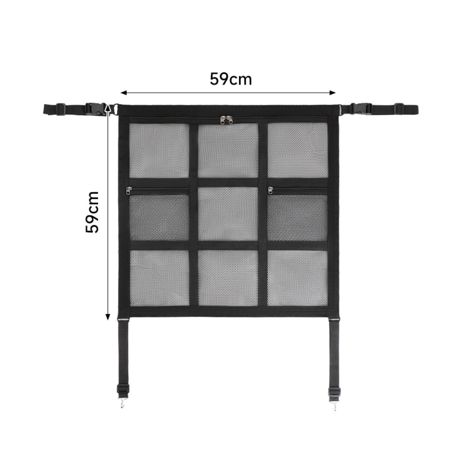 Rear Seat Pet Barrier Rectangular Frame Dog Car Barrier Black
