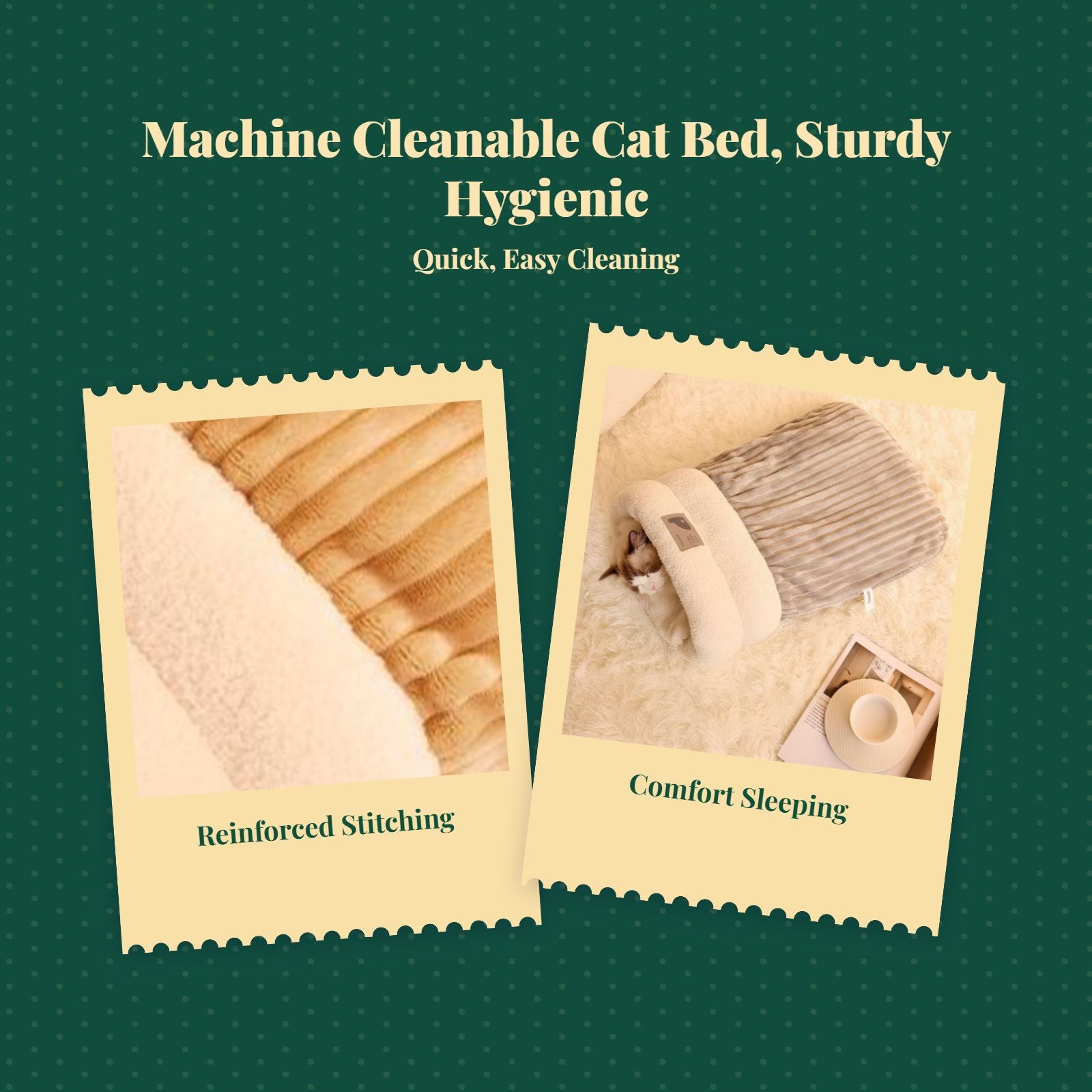 Cat Sleeping Bag, Semi-Enclosed Plush Cave Bed