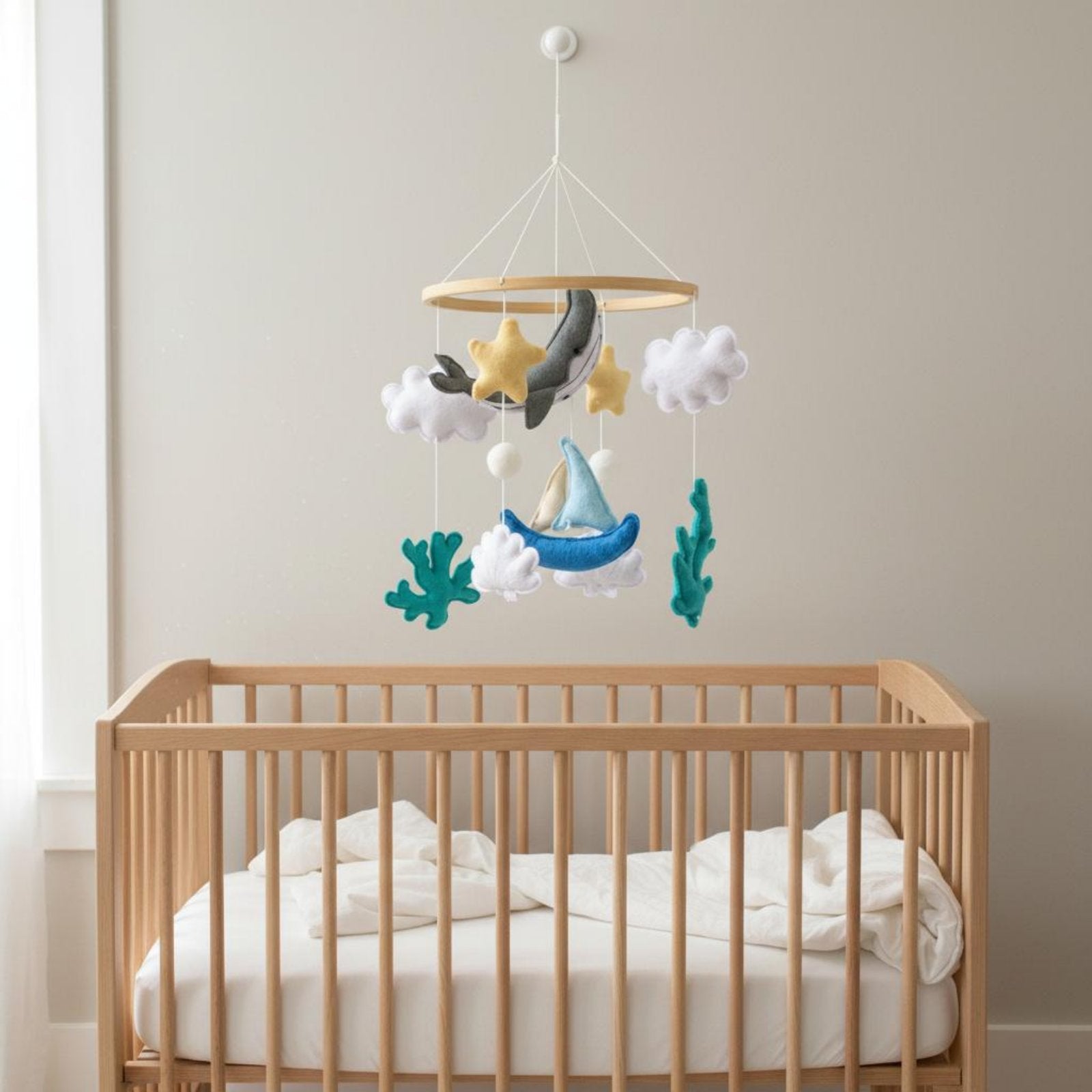 Felt Crib Mobile Easy to Install Marine Creature Crib Mobile Sleep Aid