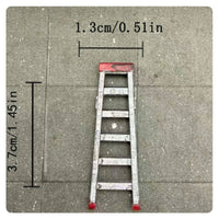 Miniature Step Ladder Weathered Ladder Model with Rungs Textured Diorama Accessory for Dioramas, Workshop Scenes
