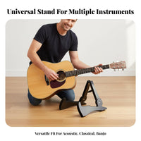 Foldable Guitar Stand Compact Triangular Guitar Stand Non-Slip Feet Portable Instrument Holder for Travel, Studio