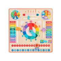Educational Calendar Clock Board Multicolor for Preschoolers, Kids