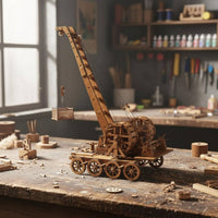 Wooden Crane Model Kit Stress Relief Toy Historical Machine Model Kit for Adults