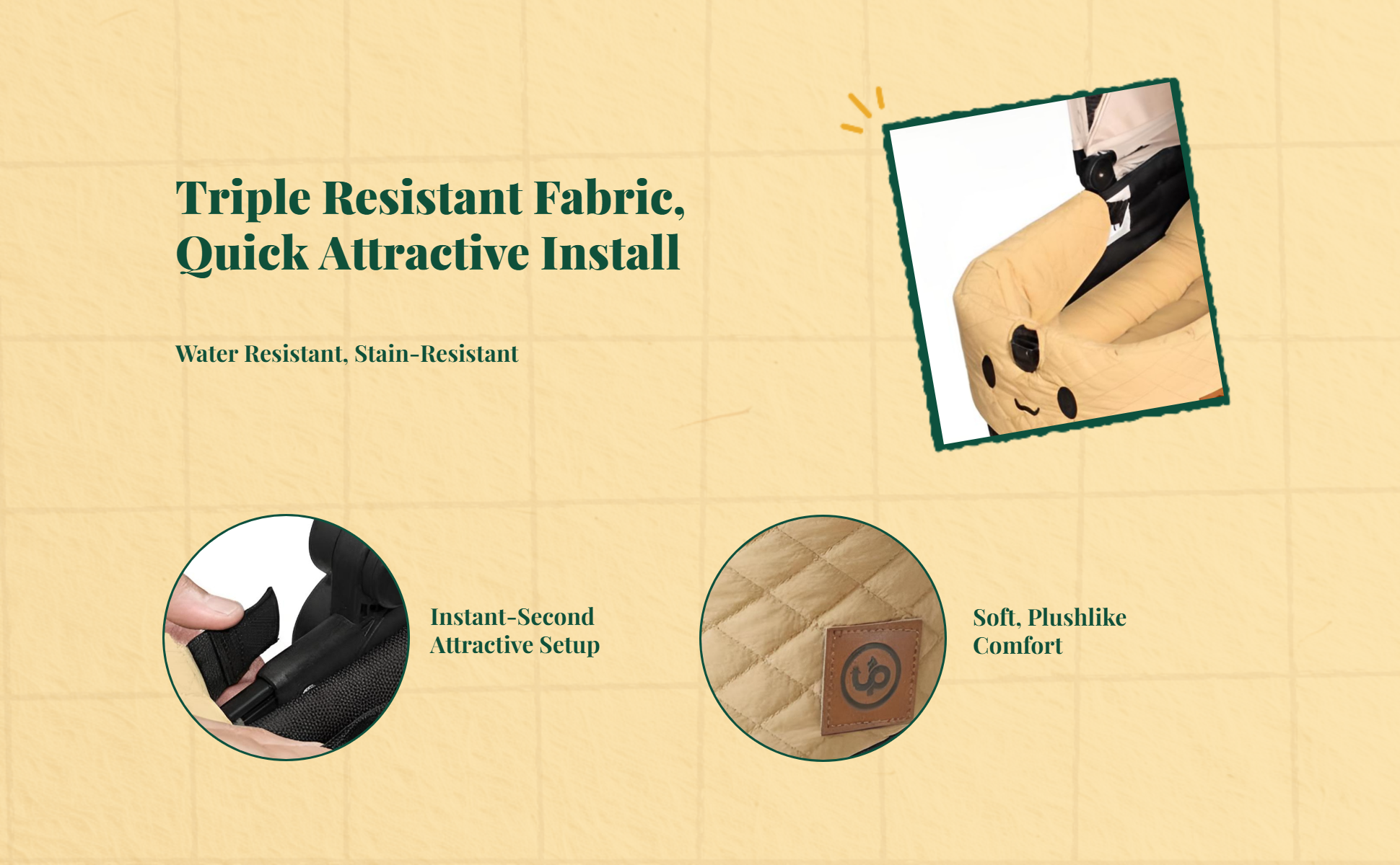 Removable, washable pet stroller mat