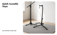 Foldable Guitar Stand Metal Frame Music Gear Hanging Strap