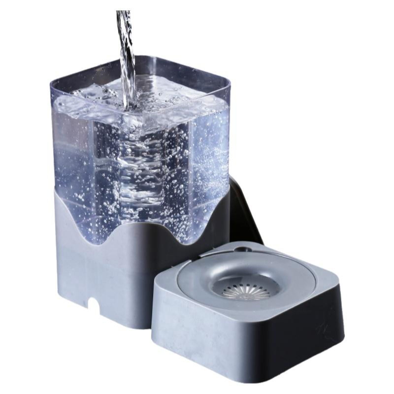 Pressure-fed pet water bowl, no power