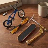 4 Pieces Finger Toy Set Metal and Plastic Finger Skateboard Detailed
