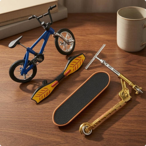 4 Pieces Finger Toy Set Metal and Plastic Finger Skateboard Detailed
