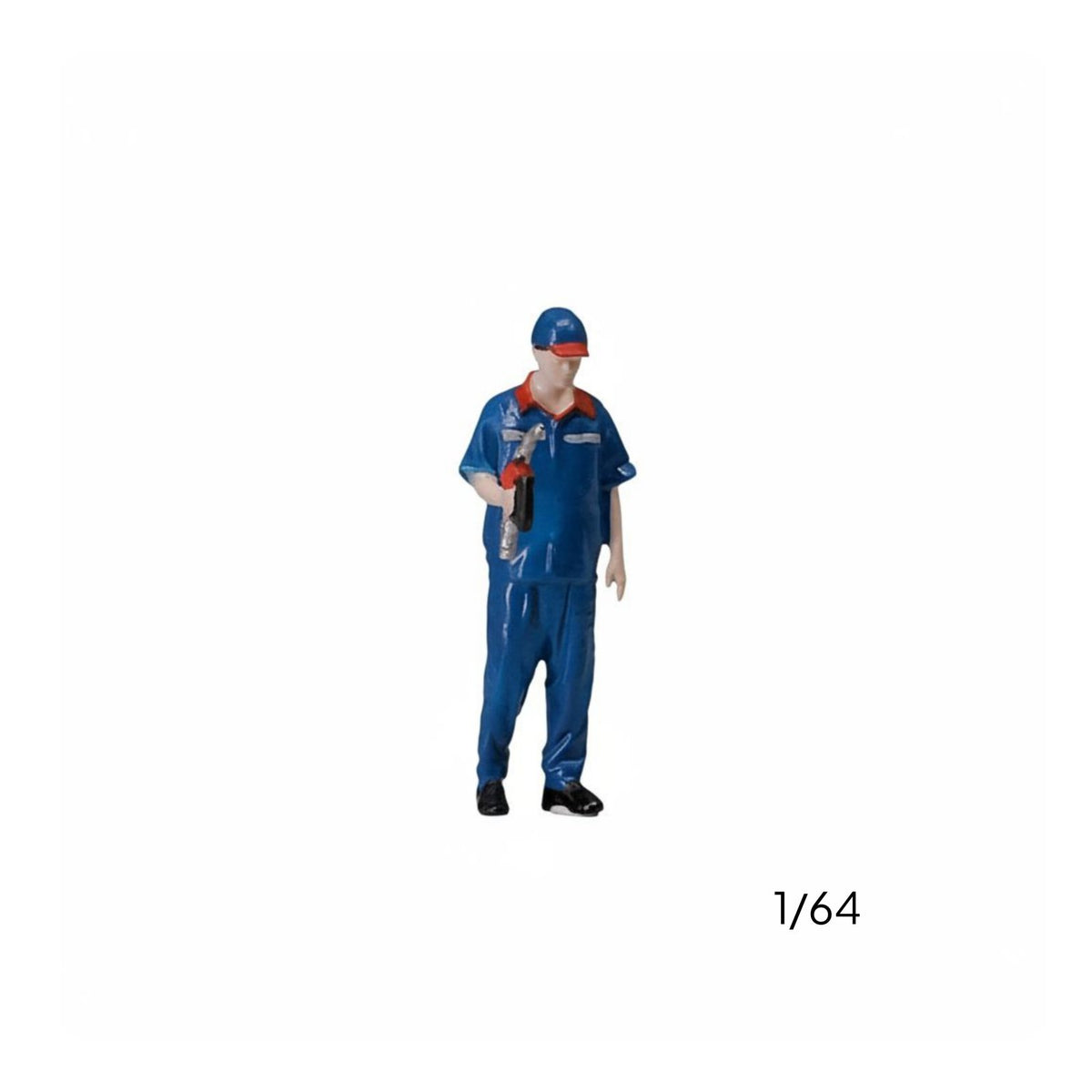 1:64 Gas Station Attendant Figurine Collectible 1/64 Scale Miniature Scene