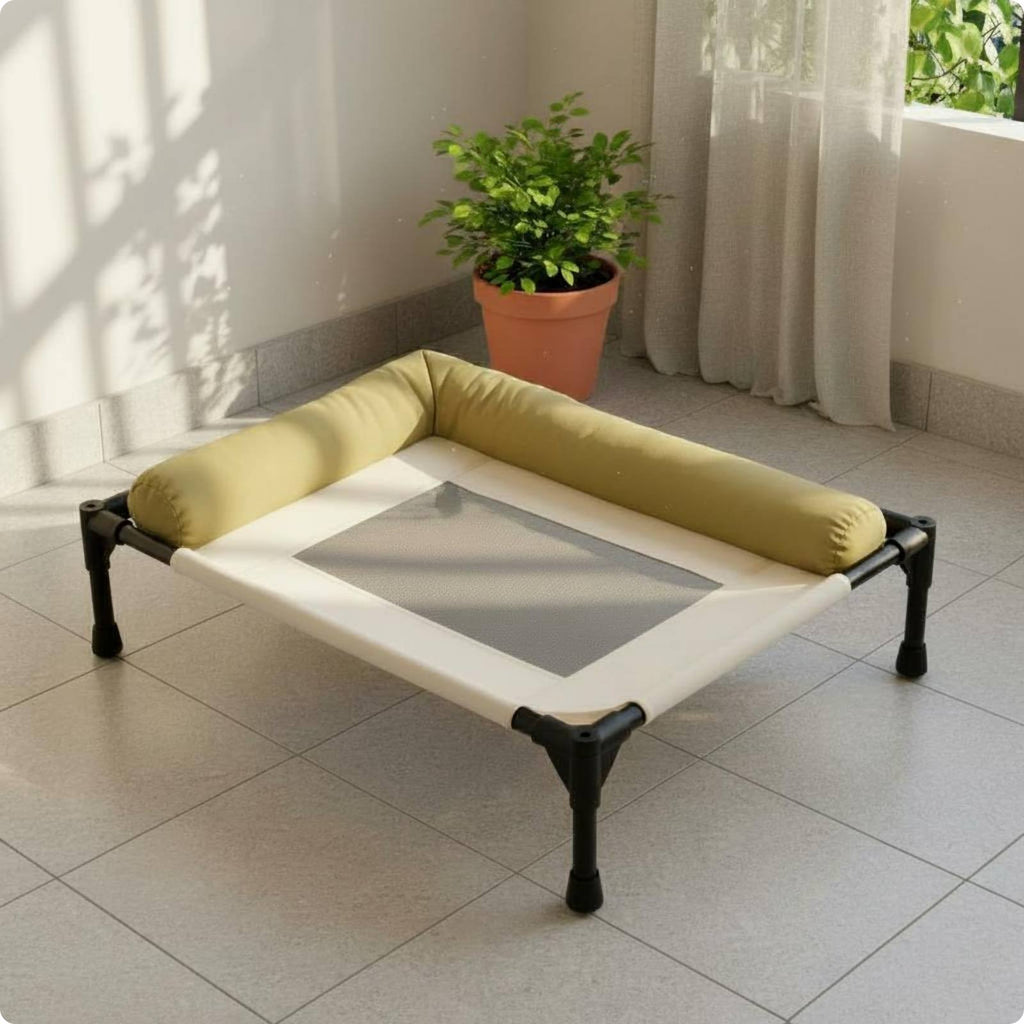Dog Cot Bed Washable Elevated Dog Cot Raised from Floor for Summer, Hot Weather