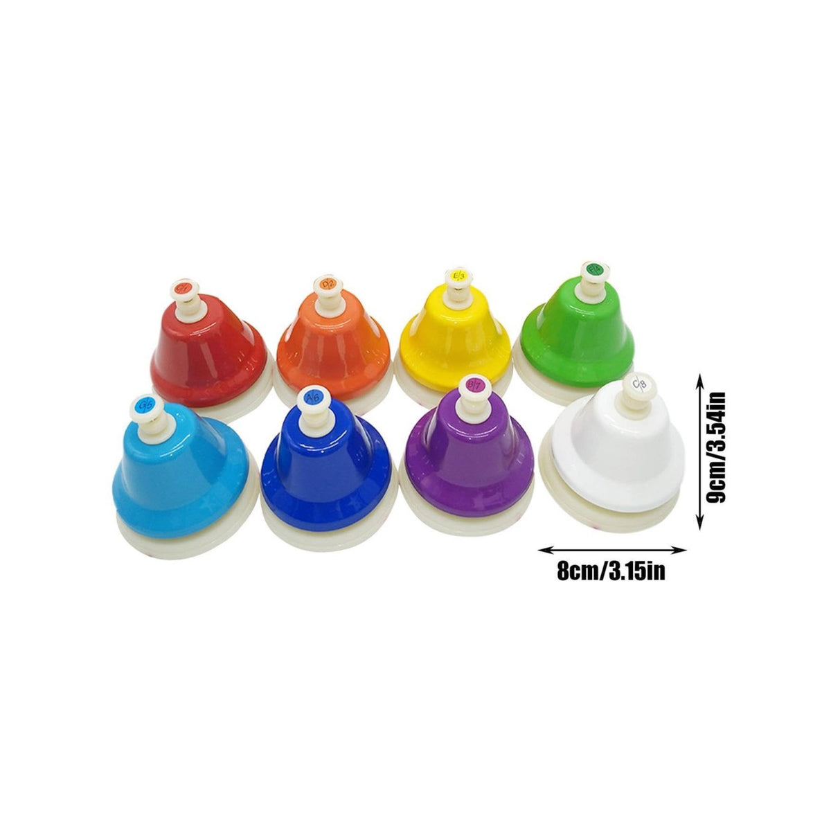 8 Pieces 8 Note Desk Bells Educational Classroom Bell Instrument Easy to Play