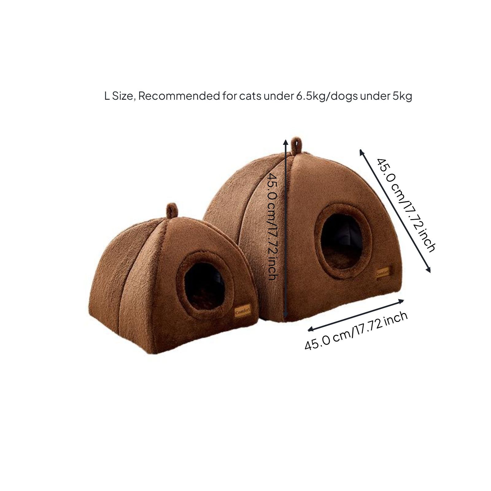 Pumpkin Cat Bed, Enclosed Calming Den for Small Pets