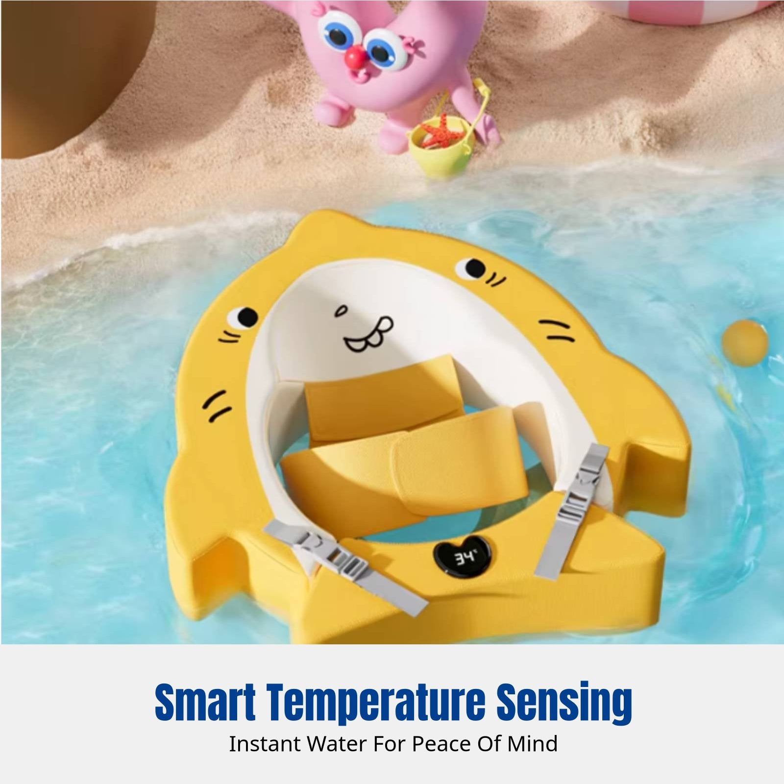 Infant Swimming Ring, Newborn Float, Underarm Support, Non-Inflatable, Adjustable Strap Design