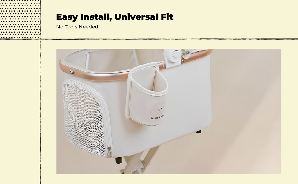 Stroller Beverage Holder, Universal Pet Stroller Accessory, 2-in-1 Phone Holder, non-slipSlip, Multi-Functional Organizer