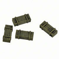 4 Pieces 1:72 Scale Crate Rectangular Mini Wooden Crate Realistic