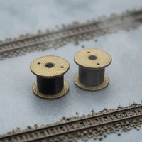 2 Pieces HO Scale Cable Reel Industrial Model Cable Reel 1:87 for Dioramas