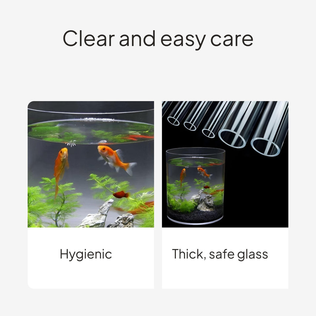 Thick glass cylinder vase