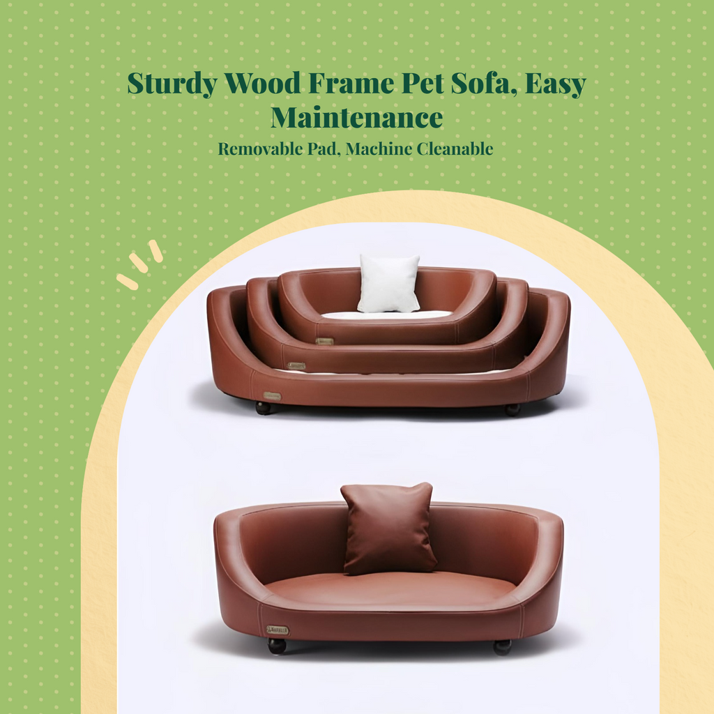 Plush pet sofa bed with removable cover