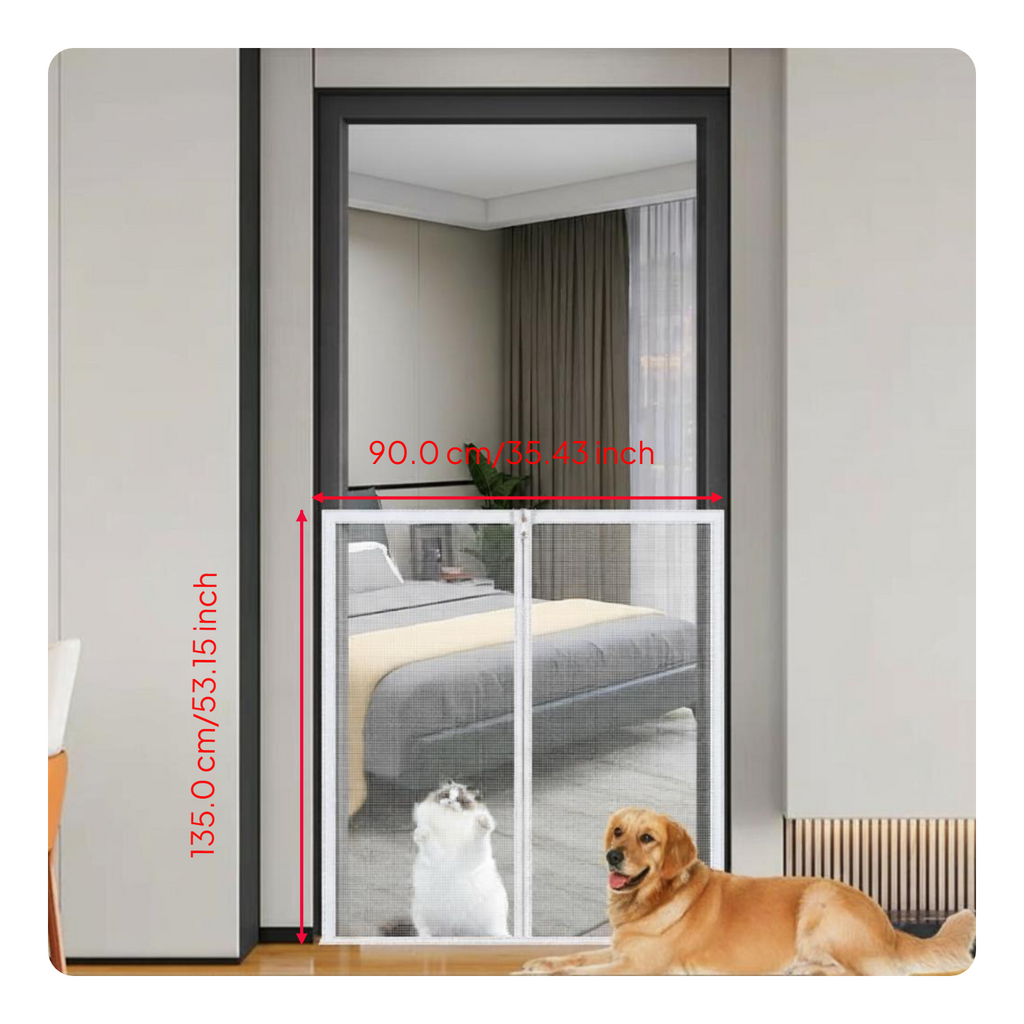 Removable cat mesh door, easy install