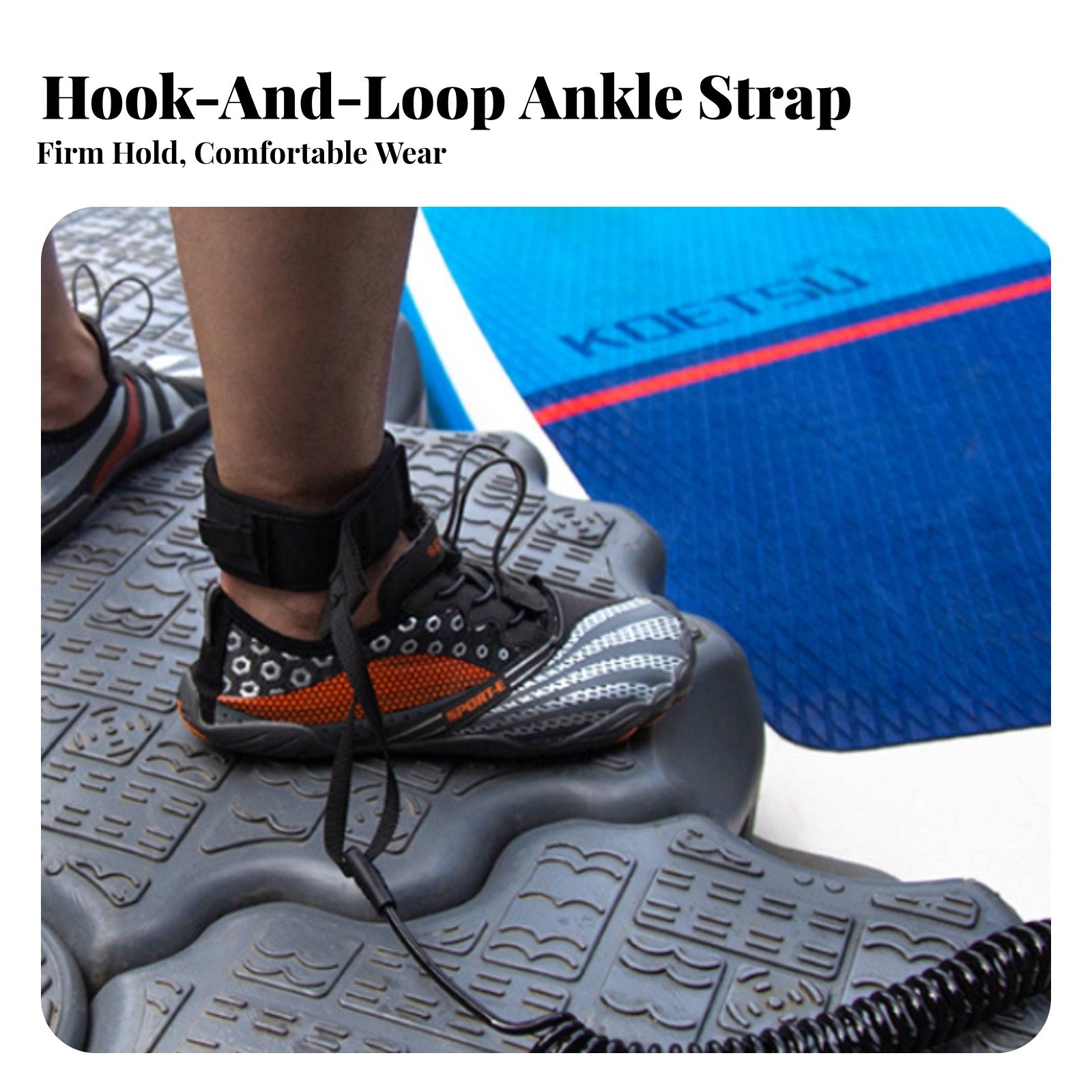 Stand-up Paddleboard Ankle Leash Anti-Twist-Untangled Rotating Joint S Upright Paddle Board Leg Rope Coiled Stand-Up