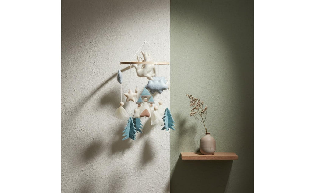 Textile Crib Mobile Nordic Crib Ornament Boho Design for Infants