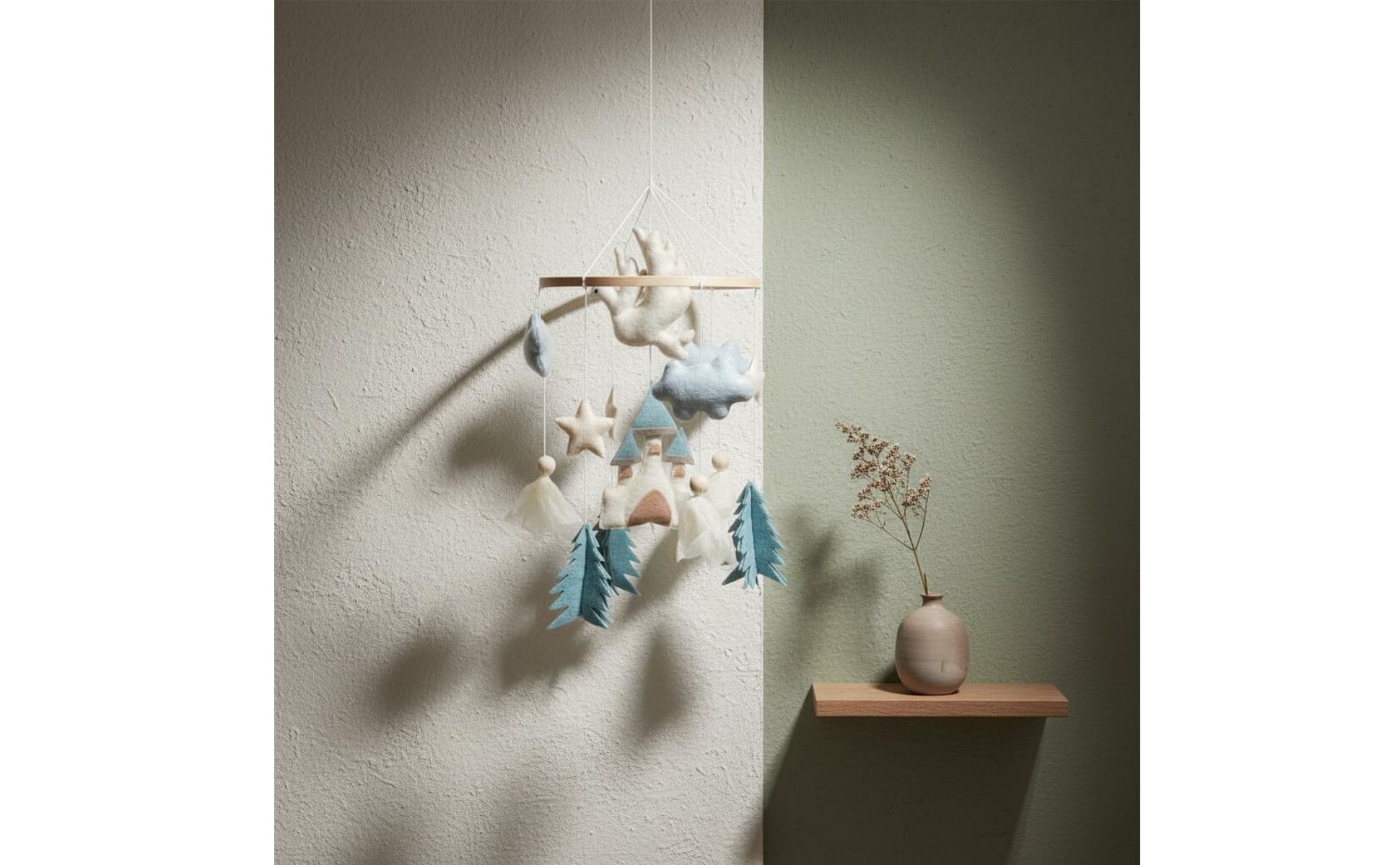 Textile Crib Mobile Nordic Crib Ornament Boho Design for Infants