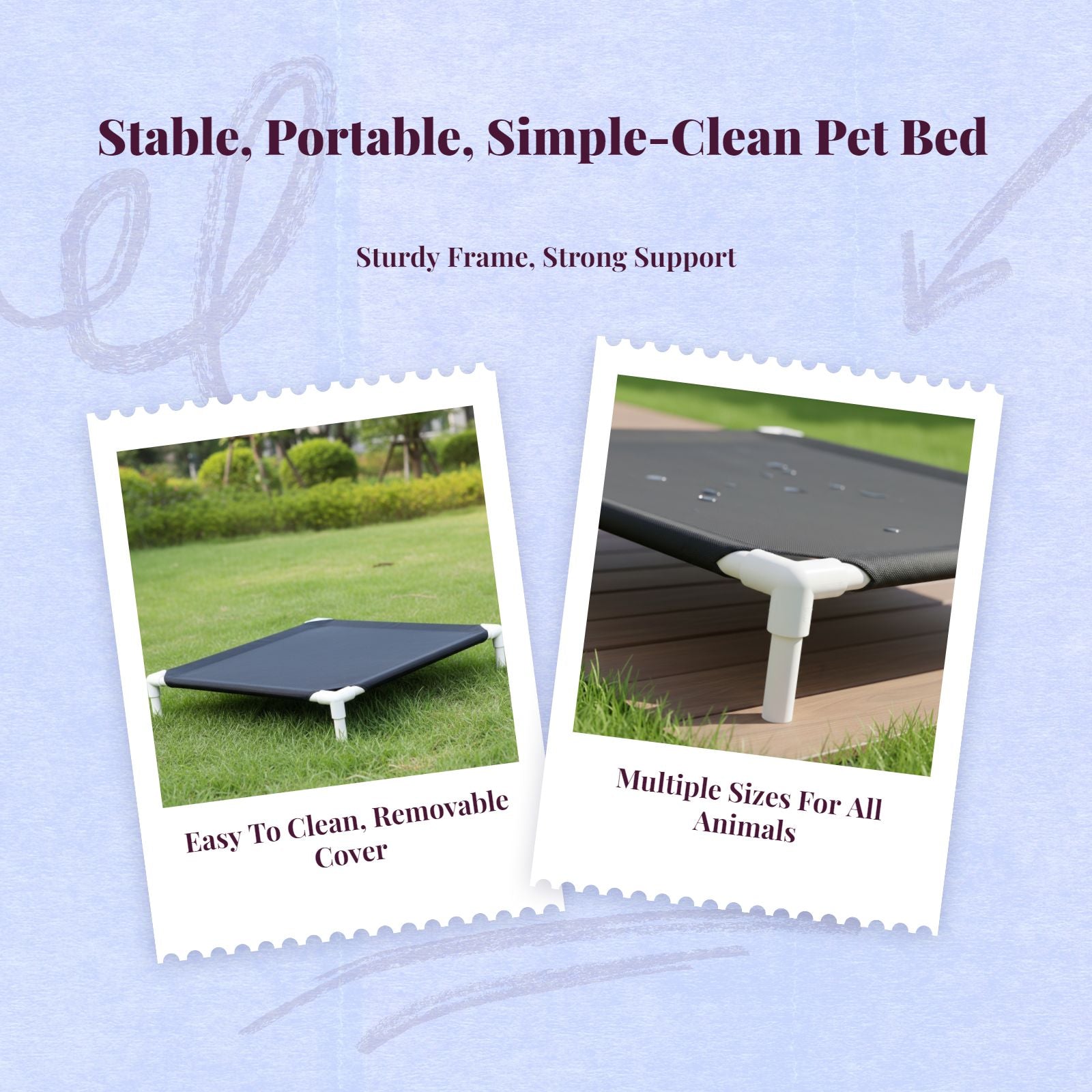 Breathable raised pet bed