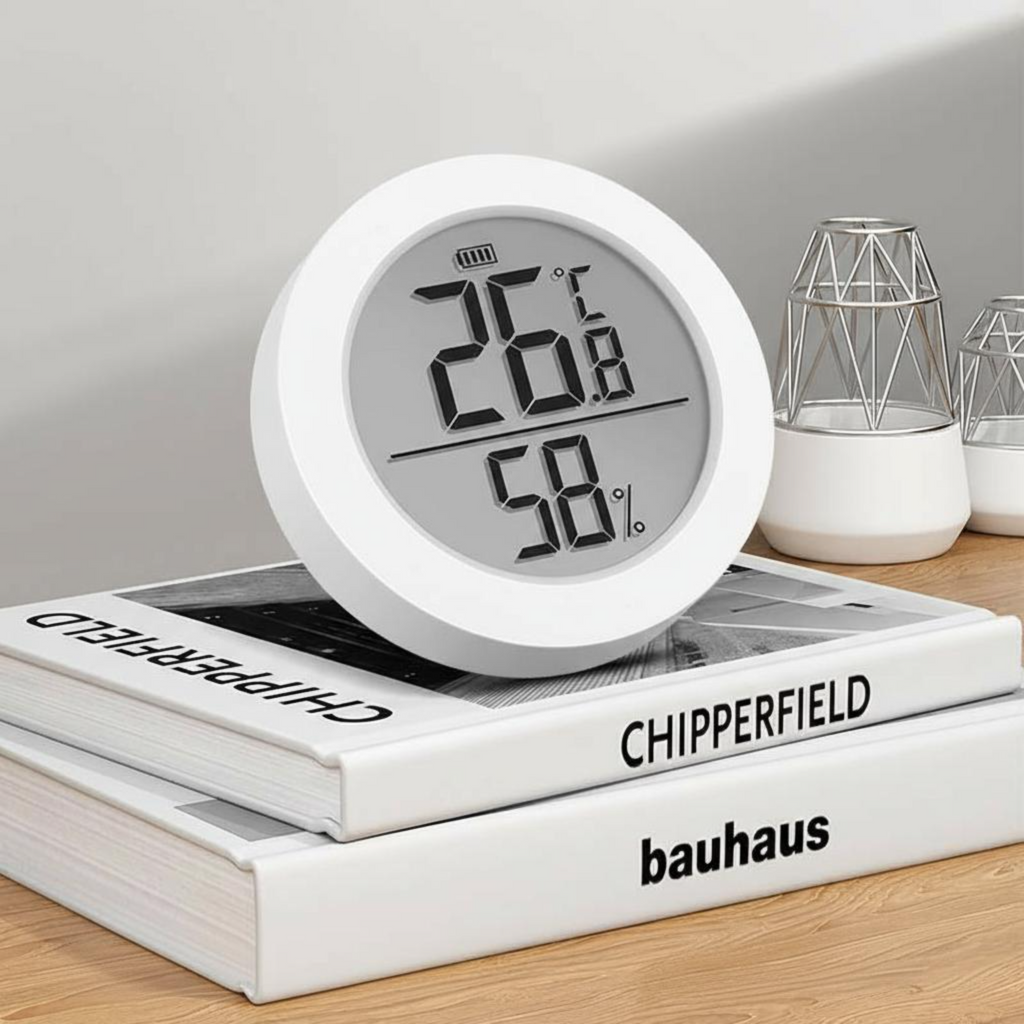 Digital Hygrometer, Indoor Thermometer, High-Accuracy Temperature and Humidity Gauge, Wall-Mounted, Infant Nursery