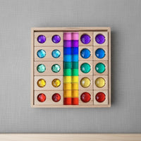 40 Pieces Acrylic Crystal Blocks Educational Rainbow Crystal Cubes Jewel-Like