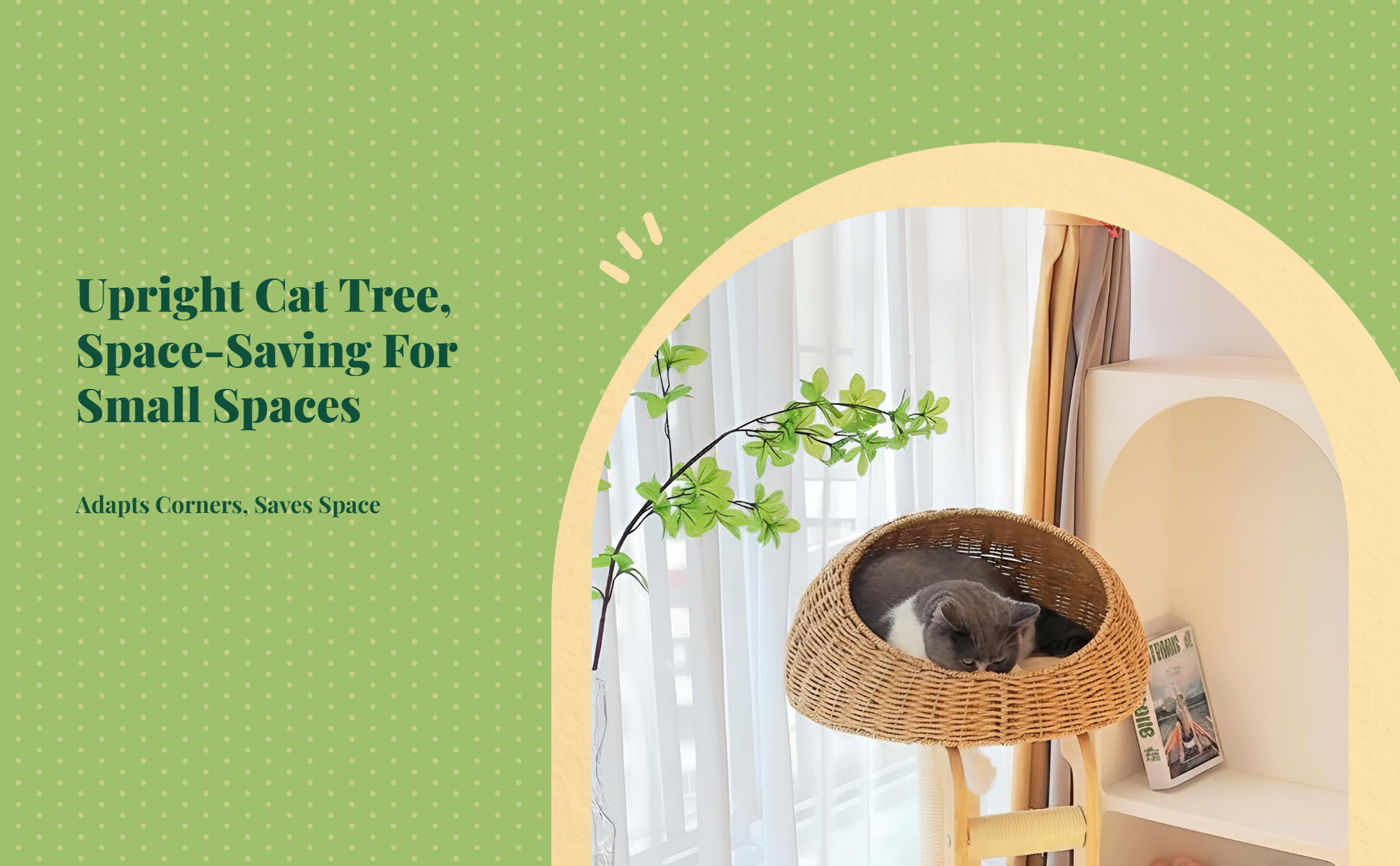 Multi-level compact wood cat tree