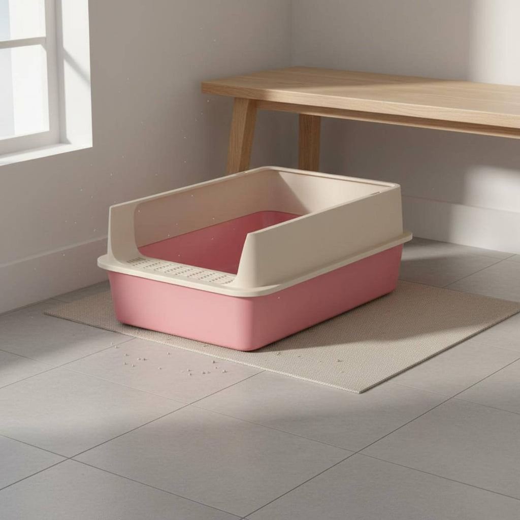 Semi Enclosed Feline Litter Box Thickened Semi Enclosed Litter Box Sturdy