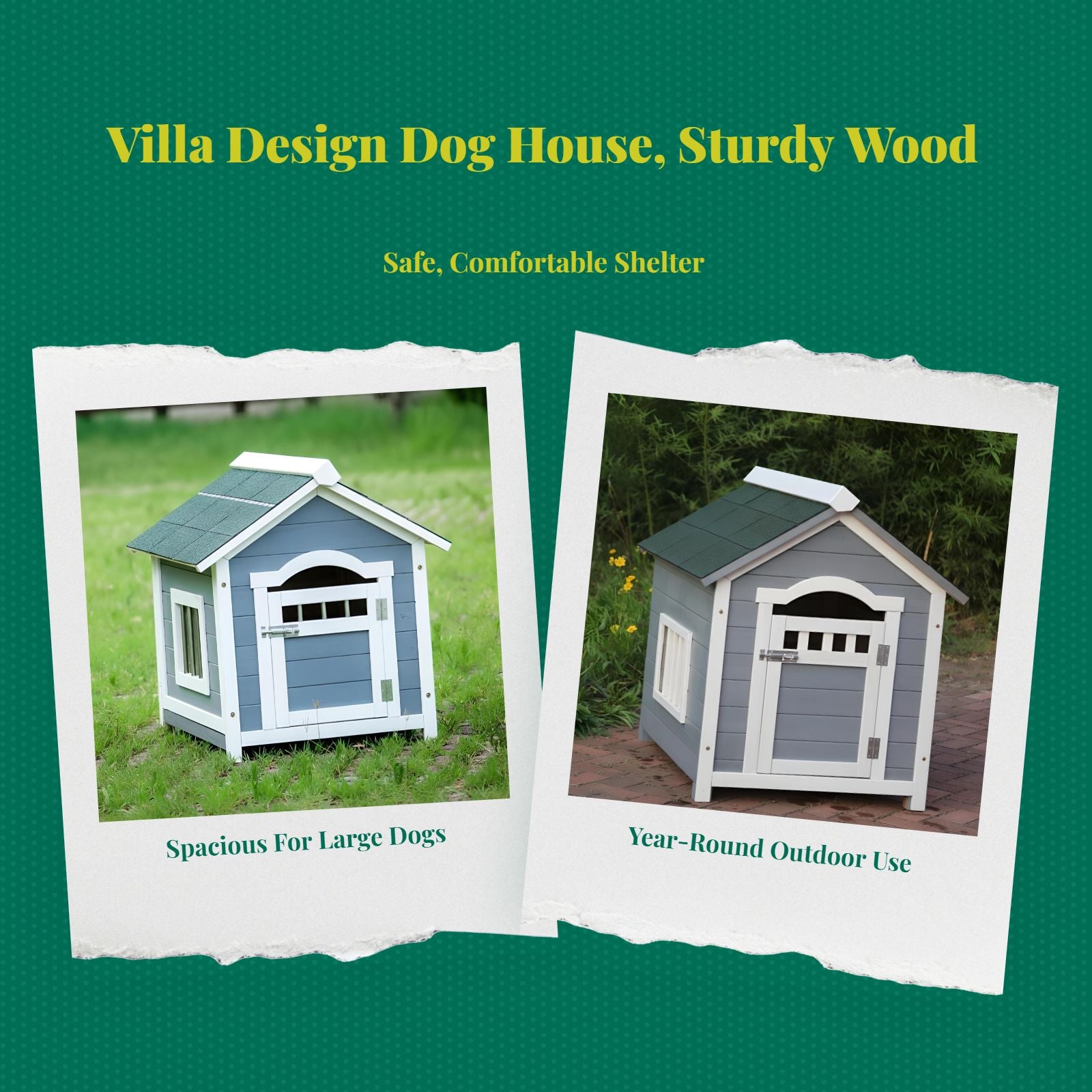 Waterproof insulated wood dog house