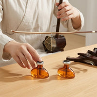 2 Pieces Erhu Fine Tuner Translucent Amber Erhu Tuning Parts Knurled Metal Cap