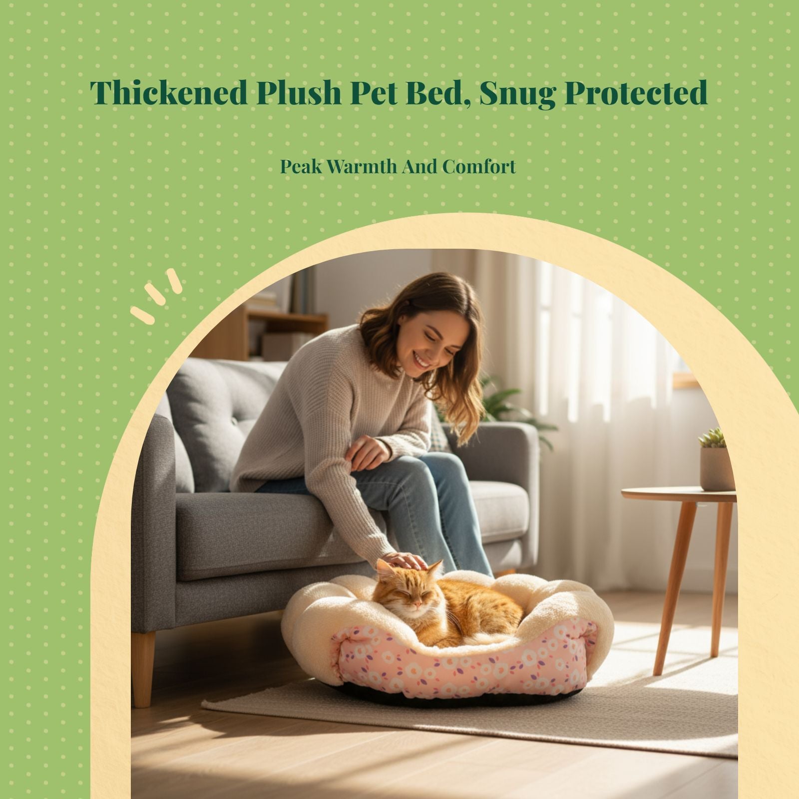 Cat Bed, Cozy Plush Sofa, Enclosed Dog Bed, Removable Pad