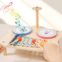 Four-in-Single Drum and Xylophone Toy Early Education Young Child Xylophone Drum
