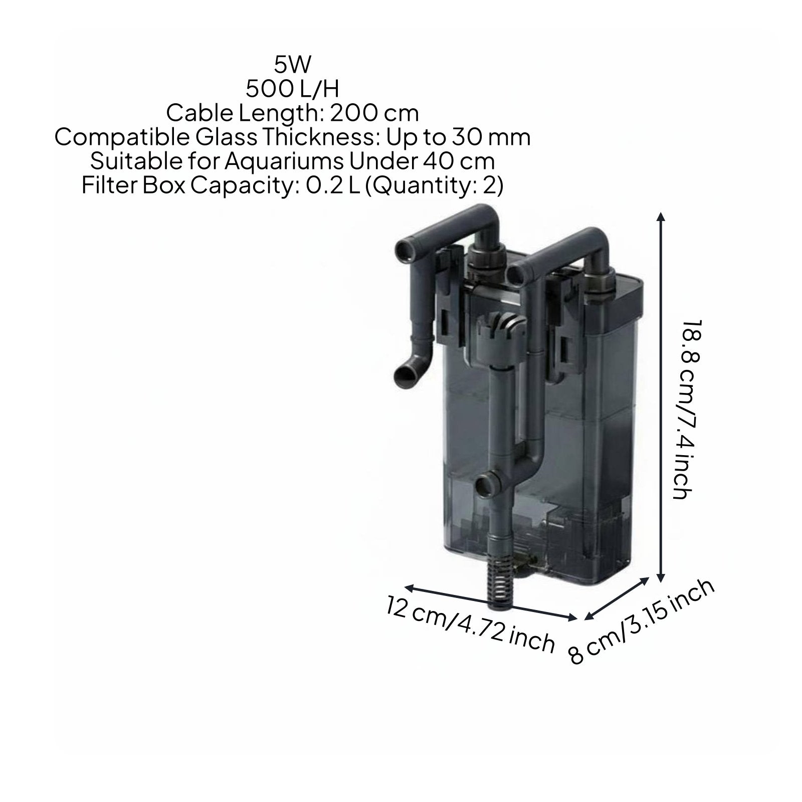 Aquarium Surface Skimmer Oil Film Removal 3-in-1 Aquarium Filter Pump
