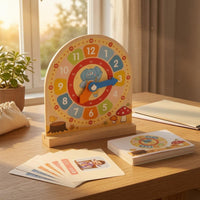 Wooden Clock Calendar Toy Multifunctional Children's Clock Board Movable Hands